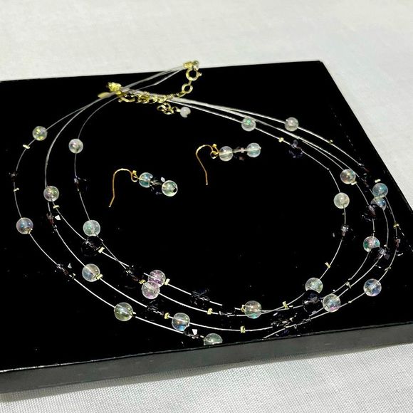 Avon Layered Necklace w/ Earrings - Picture 1 of 10